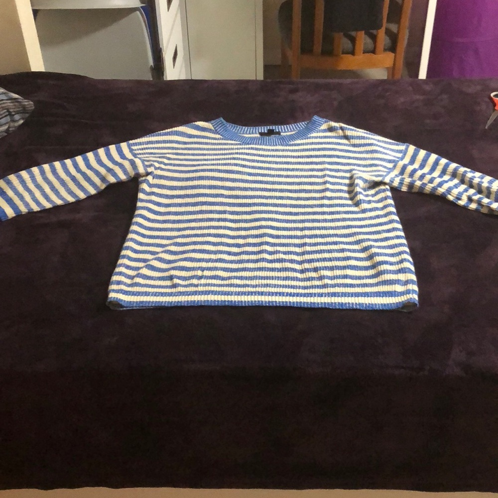 J Crew Blue and Beige Stripped Sweater shirt